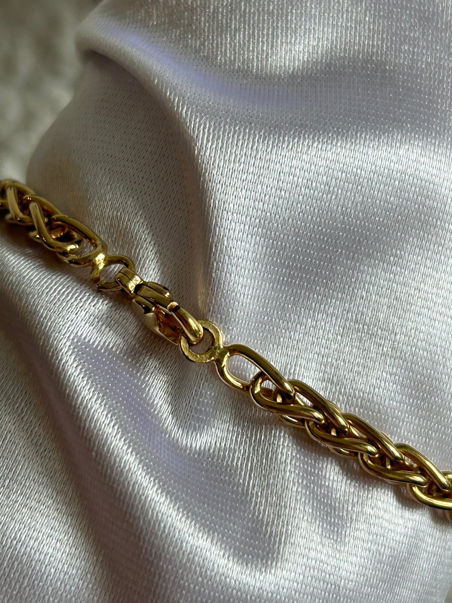 Splendide bracelet en plaqué or d’occasion maille palmier