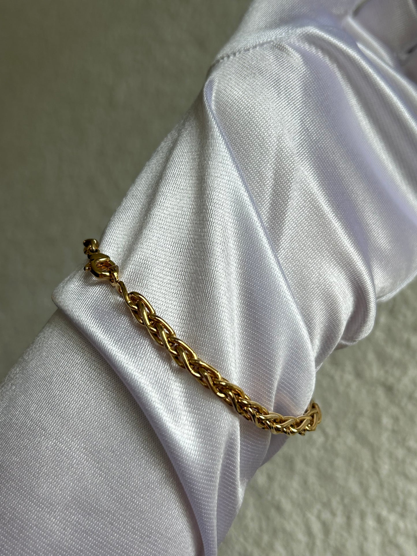 Splendide bracelet en plaqué or d’occasion maille palmier