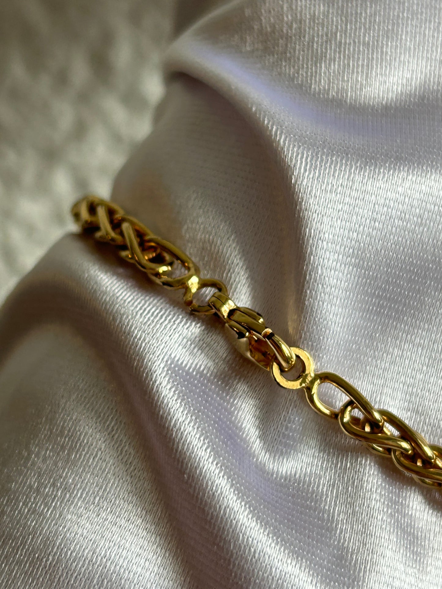 Splendide bracelet en plaqué or d’occasion maille palmier