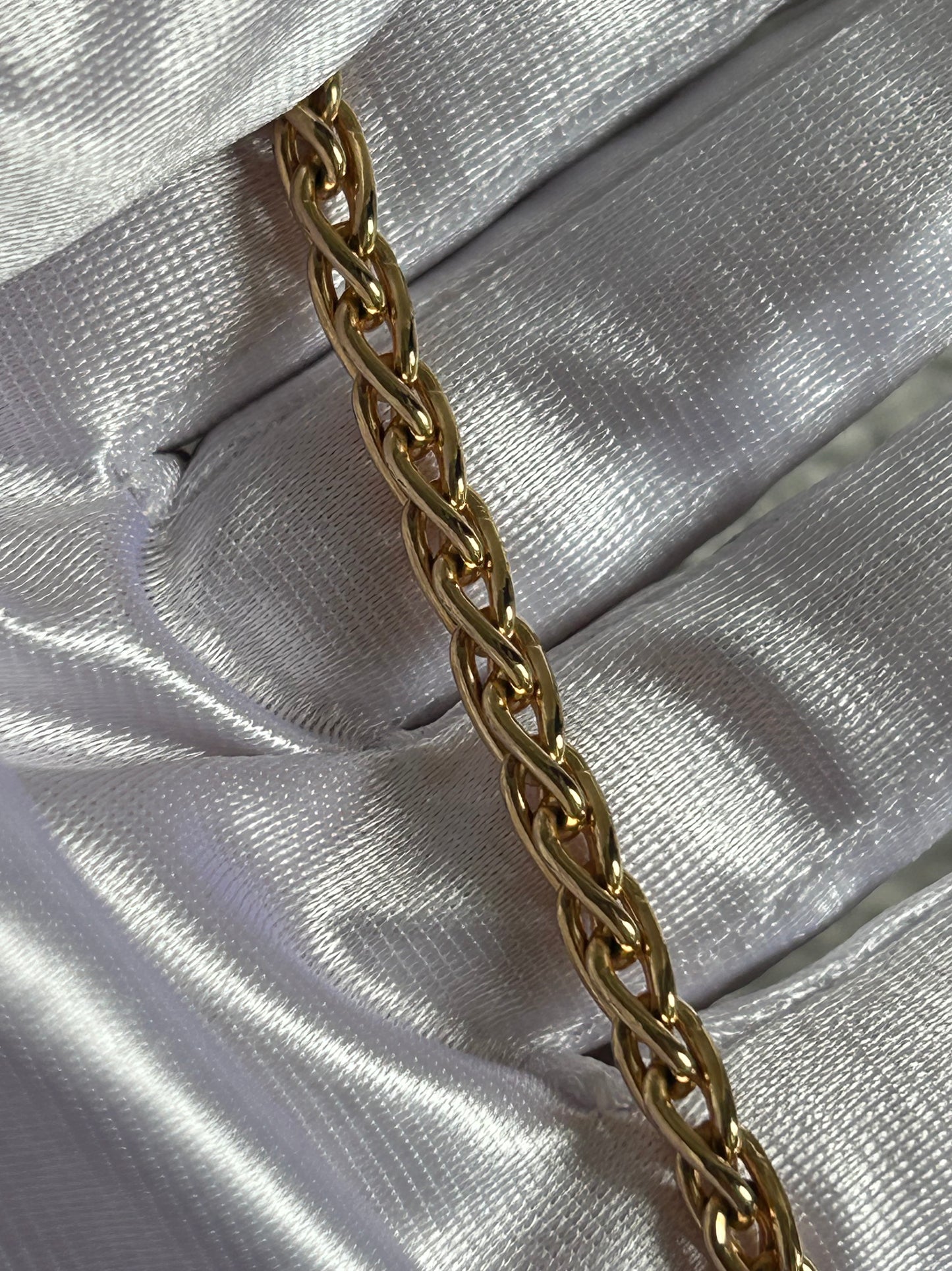 Splendide bracelet en plaqué or d’occasion maille palmier