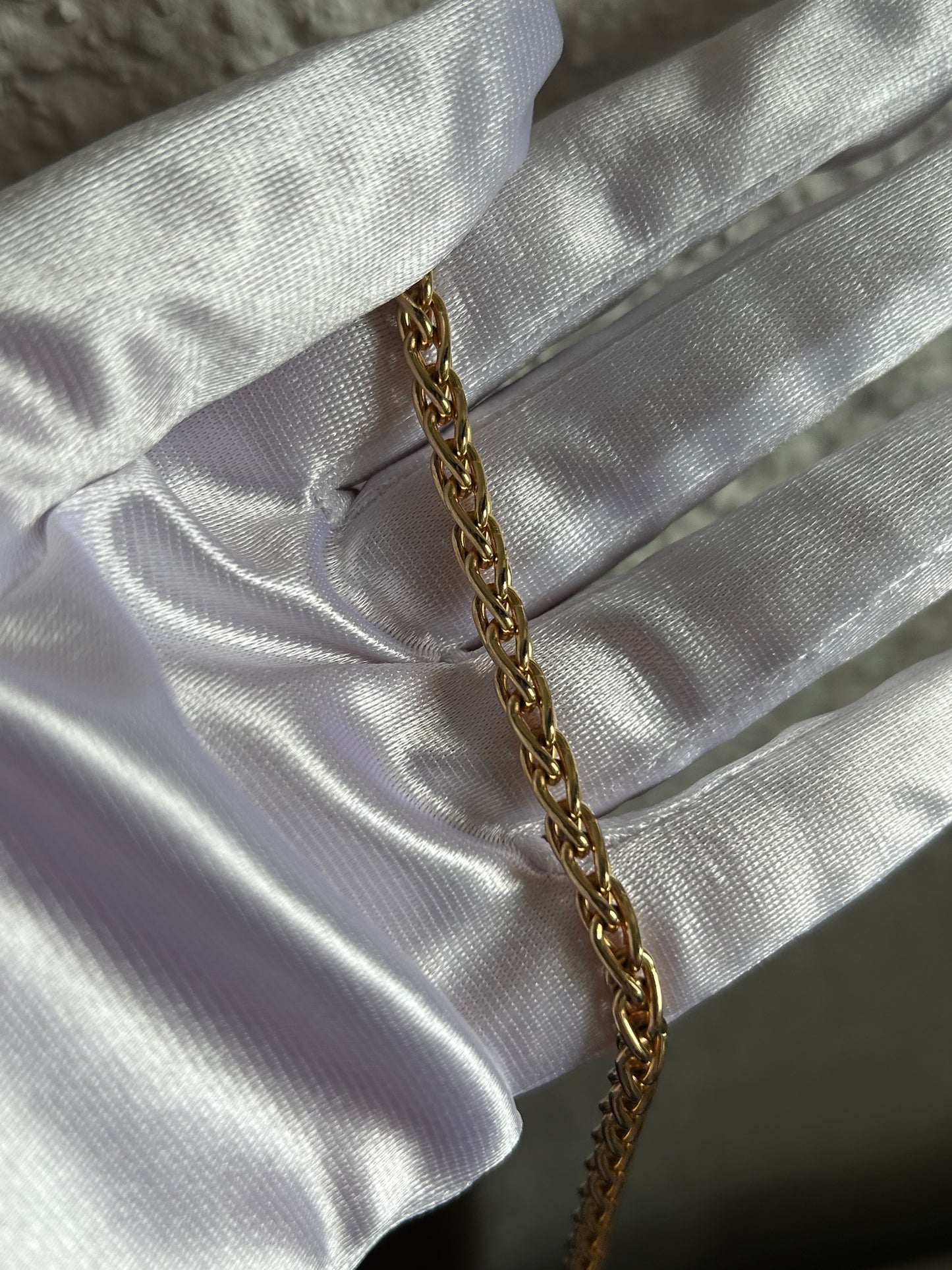 Splendide bracelet en plaqué or d’occasion maille palmier