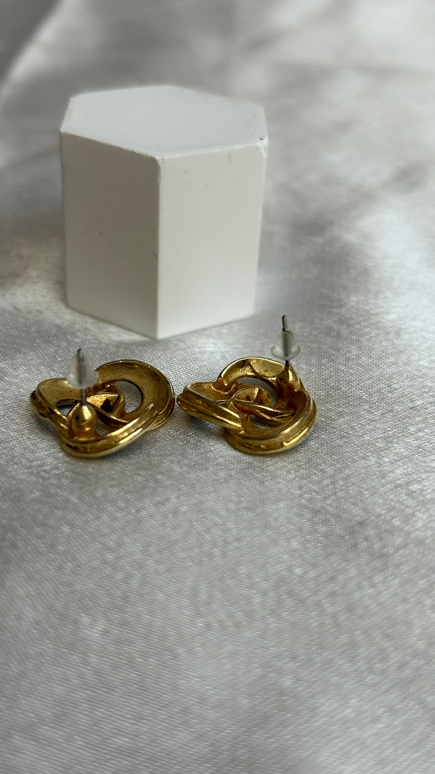 Boucles d’oreilles vintage argenté et doré