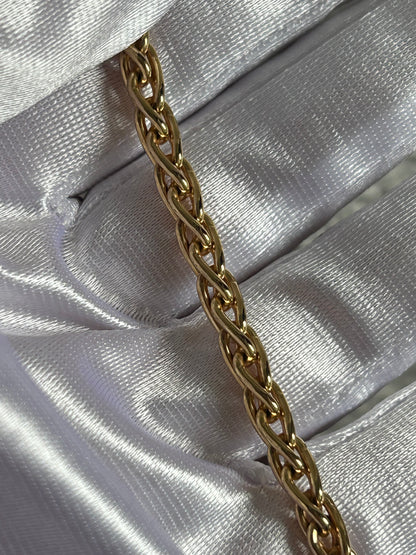 Splendide bracelet en plaqué or d’occasion maille palmier