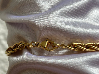 Splendide bracelet en plaqué or d’occasion maille palmier