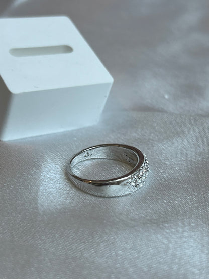 Bague argenté et strass femme taille 58